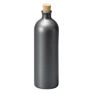 ラジウムボトル黒長(信楽焼)　日本製　陶器