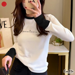 長袖Tシャツ コットン スリム  春 夏 秋 ツートンカラー   【2025新作】EH2710