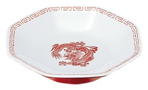 メラミン中華食器　八角皿 “瑞祥”竜模様 CA-30/青磁 CS-30