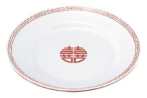 メラミン中華食器　中華平皿 “瑞祥”囍模様 CA-22・CA-21/青磁（リム型） CS-22・CS-21