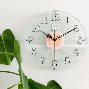 Wall Clock Glasswork Pink Made in Japan Made in Japan