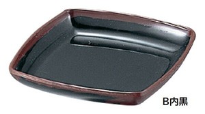 メラミン和食器  長次郎窯　角小皿 AN-55