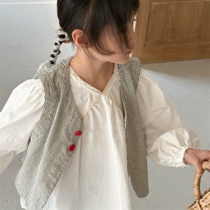 儿童背心/马甲 竖纹 2颜色