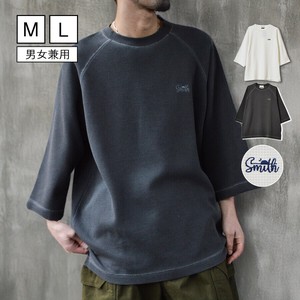 【2025年新作】ピグメントワッフル ラグランロゴ刺繍Tシャツ