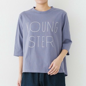 【2025春夏新作 kermu】10828 リサイクルコットン天竺 YOUNG STER プリント 7分袖Tシャツ