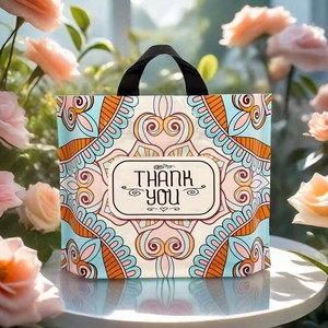 ☆NEW！☆european flower テープハンドル ポリバッグ【M】【L】 50枚セット~