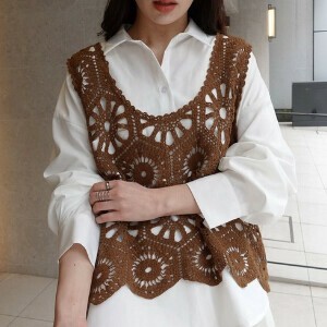 Vest/Gilet Transparency crochet needle Summer Spring Bustier
