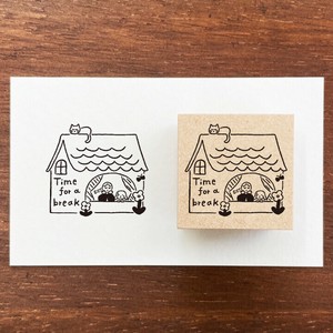 マールちゃん メッセージスタンプ Time for a break. スタンプマルシェ 日本製 はんこ 女の子