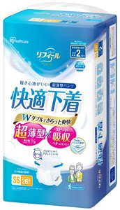 【アイリスオーヤマ　介護　おむつ】　リフィール　快適下着　超薄型パンツ　SSサイズ　26枚入