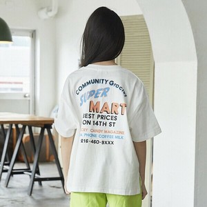 Kids' Short Sleeve T-shirt Back Print Colorful Big Tee Casual