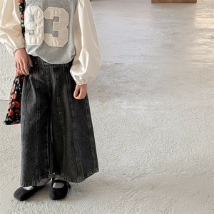 韓国スタイル 2色6サイズ ワイドパンツ ロングパンツデニム カジュアル