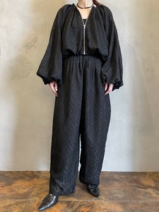 Full-Length Pant Jacquard Tuck Pants