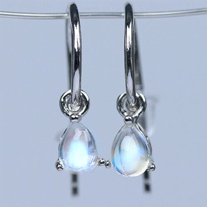 Pierced Earrings Silver Post Rhinestone Natural Stone