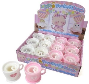 おもちゃ ぽっこり♪ティーカップキャット　2色アソート　No.206-031 12個ディスプレーBOX入り