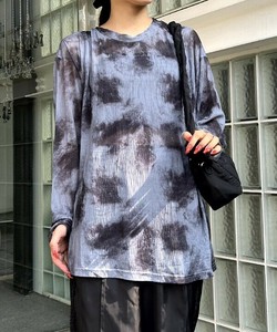 モヤシワシアーPO タイダイ柄シアー長袖トップス