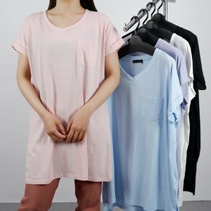 T-shirt Ladies fashion T-Shirt Big Tee Pocket 100% Cotton