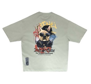 【2025春夏新作】グラフィックサングラスブルドッグ半袖Tシャツ
