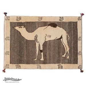 ギャッベ　ペルシャ　イラン　オーガニックウール　絨毯　ラグ　玄関マットL (約60×90cm）G1394　62×92cm