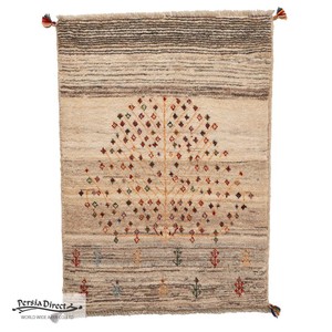ギャッベ　ペルシャ　イラン　オーガニックウール　絨毯　ラグ　玄関マットL (約60×90cm）G1651　65×88cm