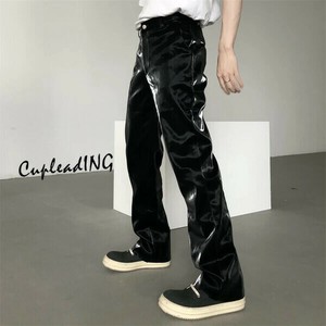 【新色追加】INSスタイル 鏡面 カップル ロングパンツ 春秋 ゆったりする ストレートパンツ ヒップホップ
