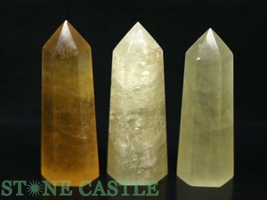 ☆一点物☆【置き石】ポイント型 ゴールデンカルサイト (3本セット) No.67 【天然石 パワーストーン】