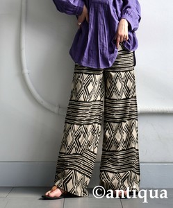 [antiqua] Full-Length Pant Indian Cotton Ladies fashion Ethnic Pattern