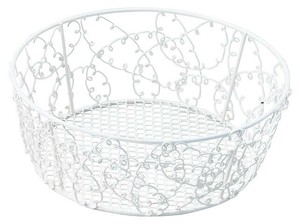 ワイヤーバスケット 丸型 大 ホワイト 89-72WH