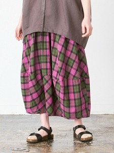 バルーンスカート　綿オックスチェック　2色　M