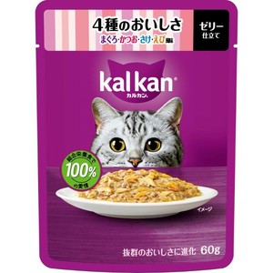 ［マースジャパン］カルカン パウチ 4種のおいしさ まぐろ・かつお・さけ・えび風味 60g