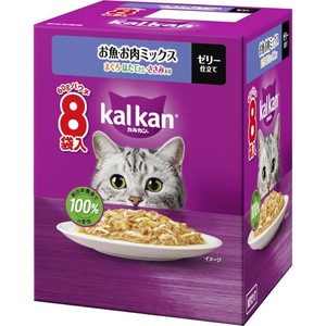 ［マースジャパン］カルカン パウチ お魚・お肉ミックス まぐろ・ほたてだし・ささみ入り 60g×8袋パック