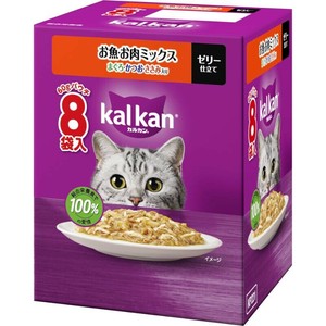 ［マースジャパン］カルカン パウチ お魚・お肉ミックス まぐろ・かつお・ささみ入り 60g×8袋パック