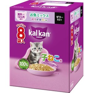 ［マースジャパン］カルカン パウチ 子ねこ用 お魚ミックス まぐろ・かつお・たい入り 60g×8袋パック