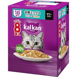 ［マースジャパン］カルカン パウチ 18歳から お魚ミックス まぐろ・かつお・白身魚入り 60g×8袋パック