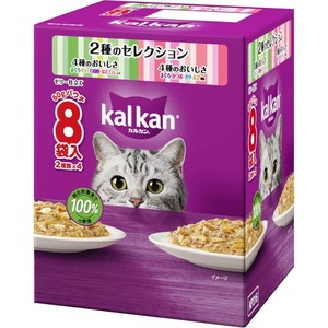 ［マースジャパン］カルカンパウチ2種 鮪・たい・白身魚・ほたてだし入鮪・鰹・さけ・えび風味60g×8袋