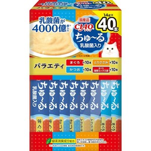 ［いなばペットフード］CIAOちゅ〜る 乳酸菌入りバラエティBOX 14g×40本