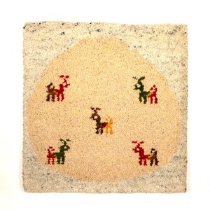 ギャッベ　チェアパッド　約40x41cm　ウール　シートクッション　マット　座布団　ギャベ