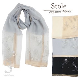 Stole Pearl Large Size Floral Pattern S/S