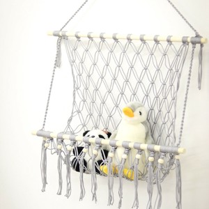 ルームモック ぬいぐるみウォールポケット ベージュ 吊り下げ収納 フック ぬいぐるみ ハンモック