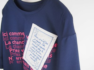 《再入荷》「アートロゴプリント＋パッチワーク刺繍」ティーシャツ2025春夏新作