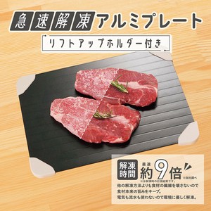 便利グッズ　急速解凍アルミプレート リフトアップホルダー付き　QK-01