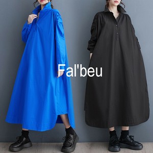 【新作】シャーリングスリーブ　モードワンピース　コットン100　2色展開