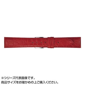 MIMOSA(ミモザ) 時計バンド PRA型押ワニ 18mm レッド (美錠:銀) CPR-R18