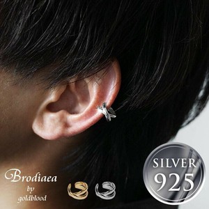 Clip-On Earrings Silver Post Ear Cuff 1-pcs