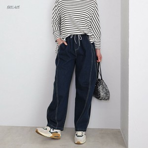【2025新作【大人気 Dブルー追加入荷！】らくらく総ゴムのステッチデザインデニムパンツ　BRILLANTE大阪