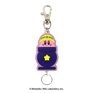 星のカービィ ラメ入りラバーリールキーホルダー（カービィ＆たいほう）