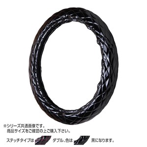 トラックハンドルカバー ツインマックスキルト 黒 ダブルステッチ黒 WHK32-KK