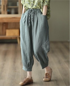 Cropped Pant Ladies fashion Summer Casual Linen Cotton