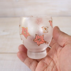 ☆冷たいものを飲む一時に【チョイサイズ・フラワー】冷酒・冷茶のグラスカップ　花・ハナハナ桃色