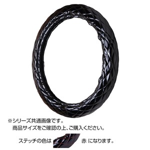トラックハンドルカバー ロイヤルキルト 黒 シングルステッチ赤 RHK21-R