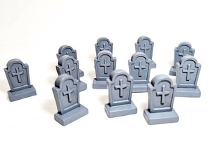 再入荷！デスクに墓場のミニチュアを！【十字架墓石ミニフィギュア】ミニPVC